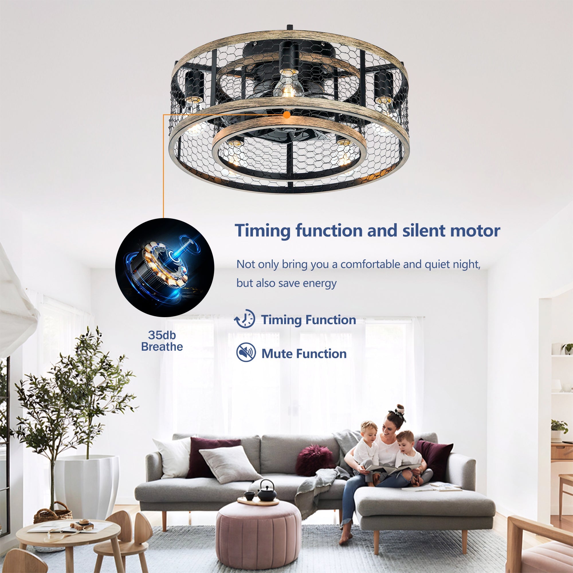 20'' Cage Ceiling Fan With Remote Control by HouseOfZazla