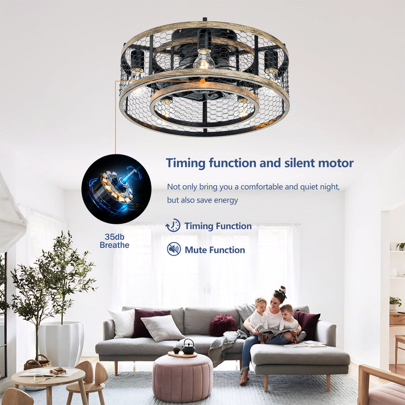 20'' Cage Ceiling Fan With Remote Control by HouseOfZazla