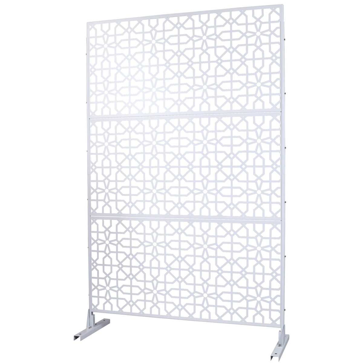 Metal Freestanding Decorative Privacy Screen with Rust-Resistant Finish – Black or White, photo 14 of 27