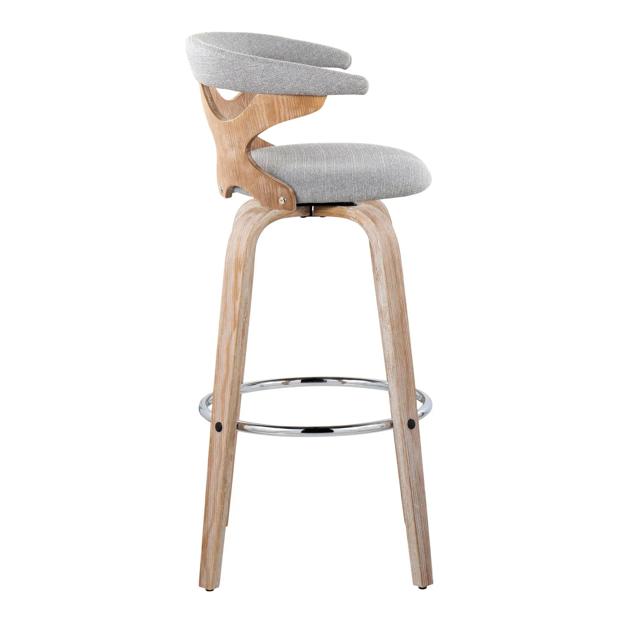 Gardenia - Contemporary Fixed Height Barstool With Swivel With Round Footrest (Set of 2) by Unique Piece Furniture