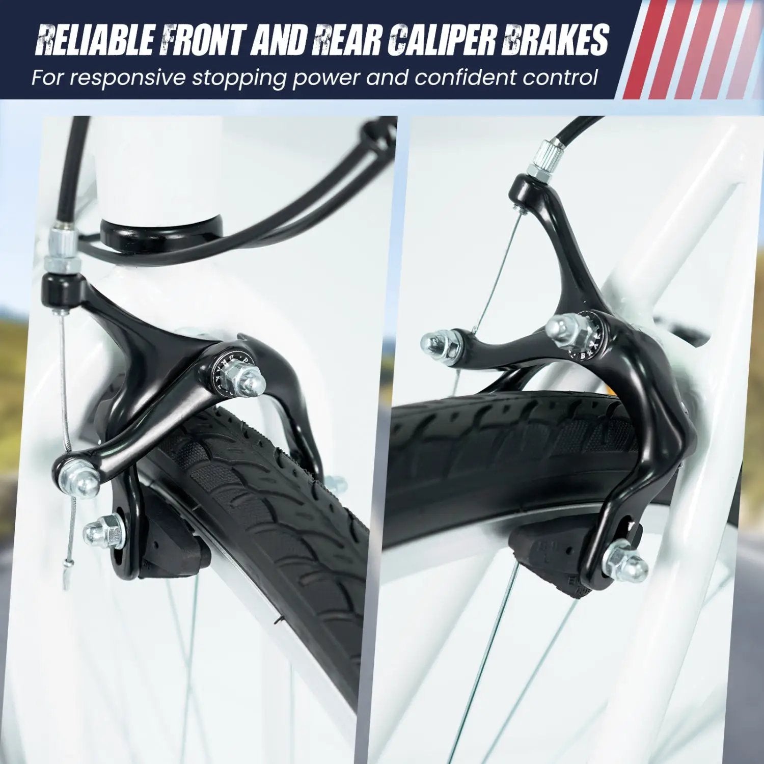 700C Hybrid Bike for Adult with 18-Speed Shimano Drivetrain and Phone Holder by DirectDeals