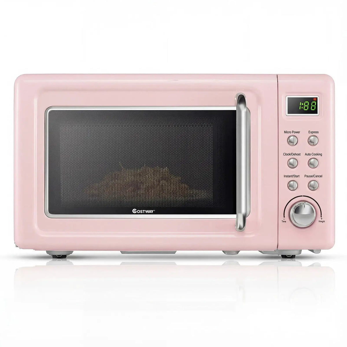 700W Retro Countertop Microwave Oven with 5 Micro Power and Auto Cooking Function by DirectDeals