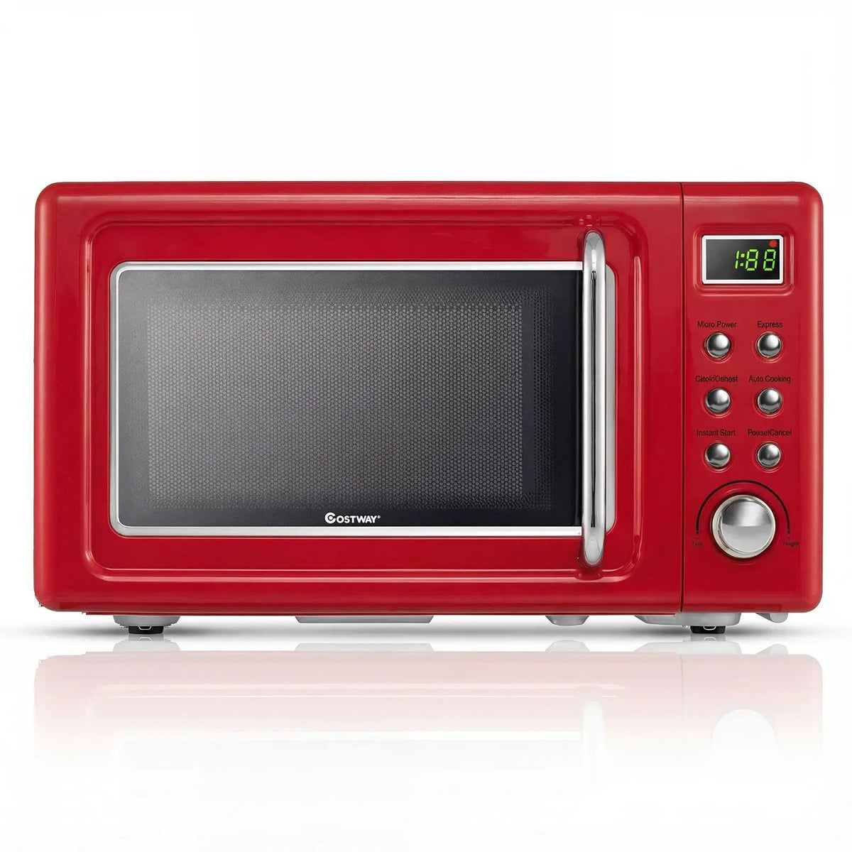 700W Retro Countertop Microwave Oven with 5 Micro Power and Auto Cooking Function by DirectDeals