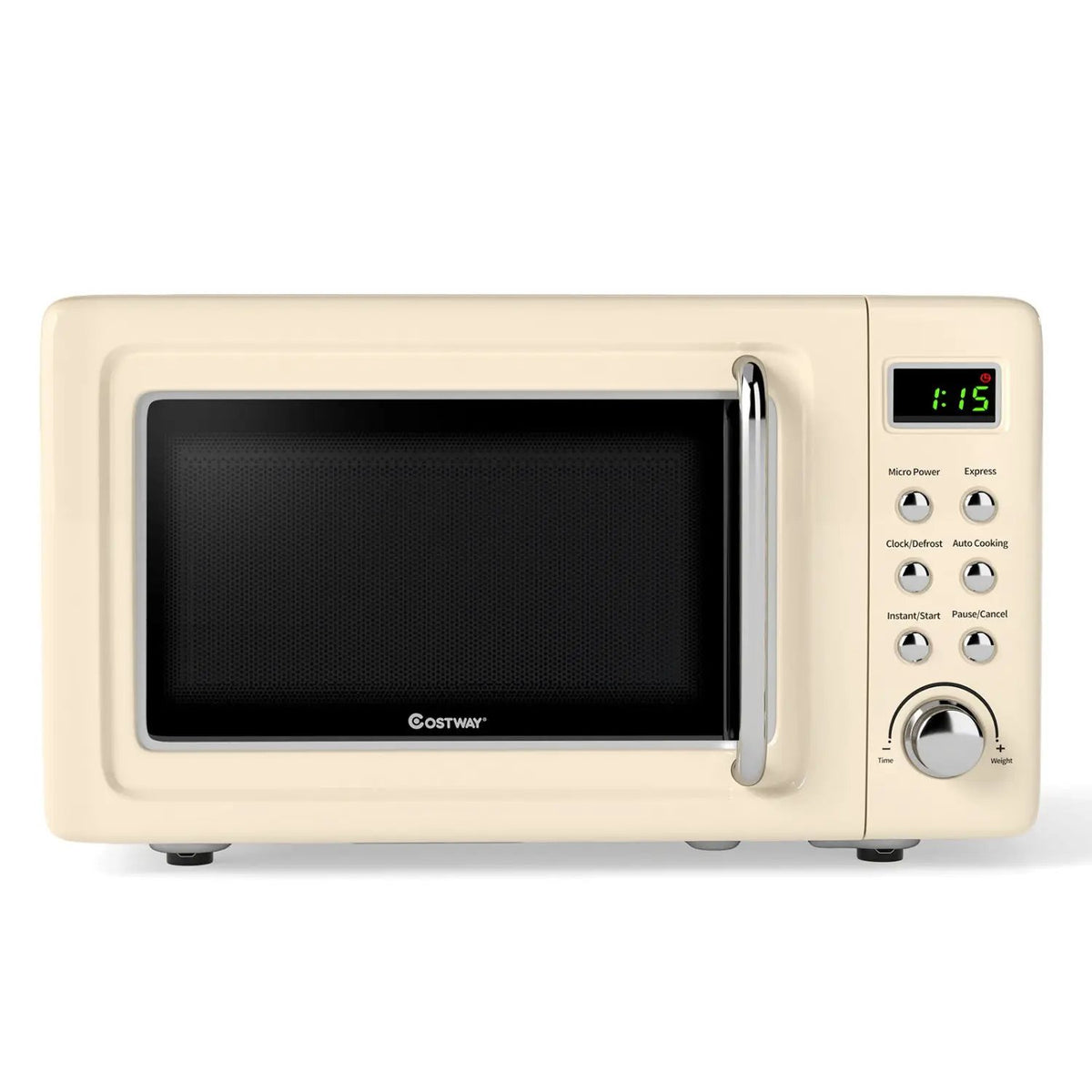 700W Retro Countertop Microwave Oven with 5 Micro Power and Auto Cooking Function by DirectDeals
