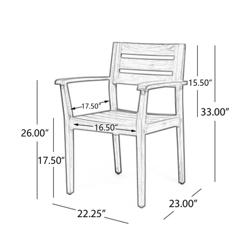 7 Pieces Acacia Wood Outdoor Dining Set by HouseOfZazla