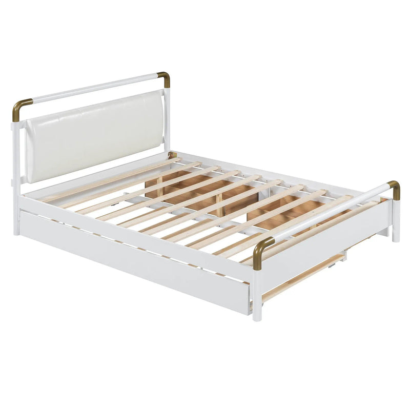Storage Platform Bed, With 2 Big Drawers, Trundle by Unique Piece Furniture