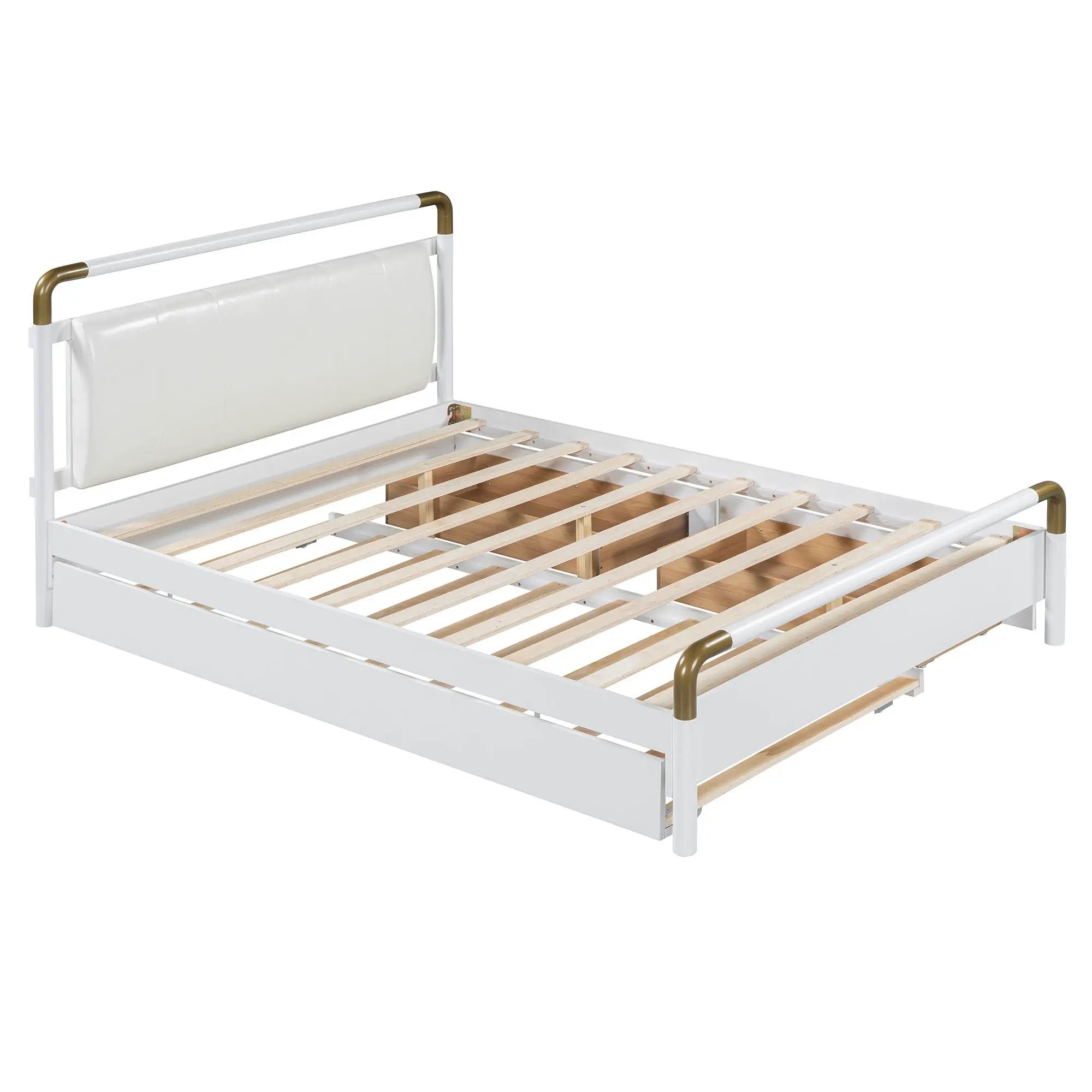 Storage Platform Bed, With 2 Big Drawers, Trundle by HouseOfZazla