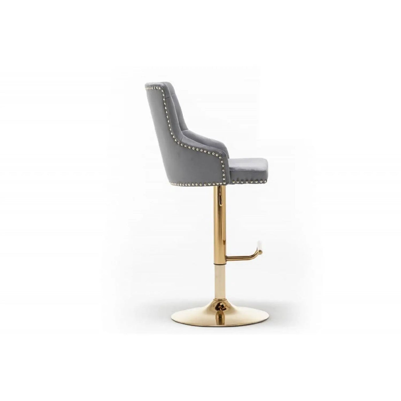 Adjustable Swivel Bar Stool With Nailhead Trim (Set of 2) by HouseOfZazla