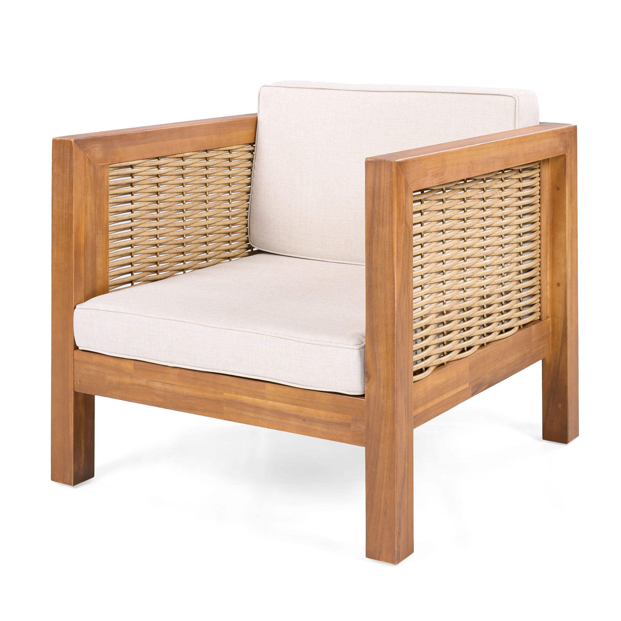 Outdoor Club Chair With Wicker Armrest by HouseOfZazla