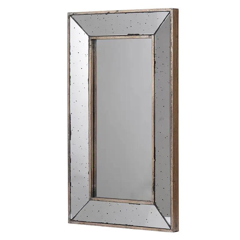 Distressed Accent Mirror, Traditional Style Framed Wall Mirror For Living Room by HouseOfZazla