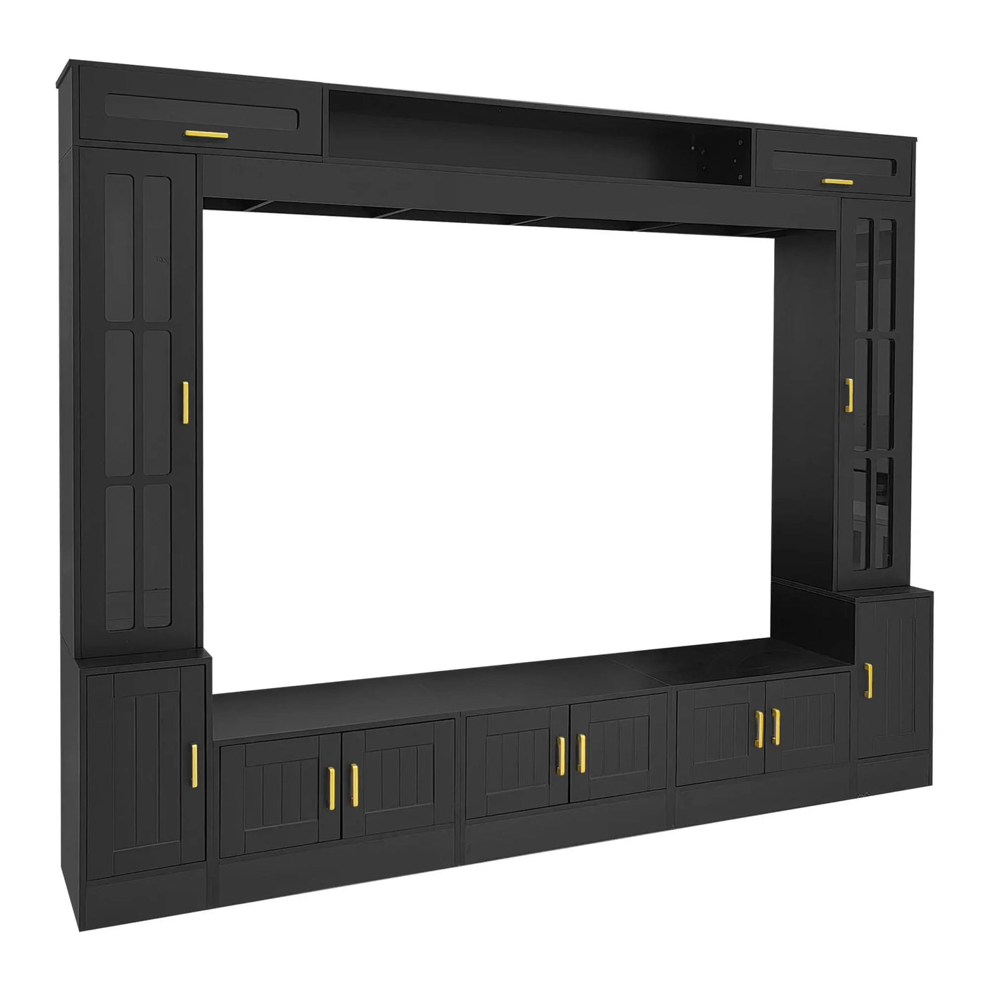 Wall Unit Entertainment Center With Bookshelves For TVs Up to 80" by HouseOfZazla