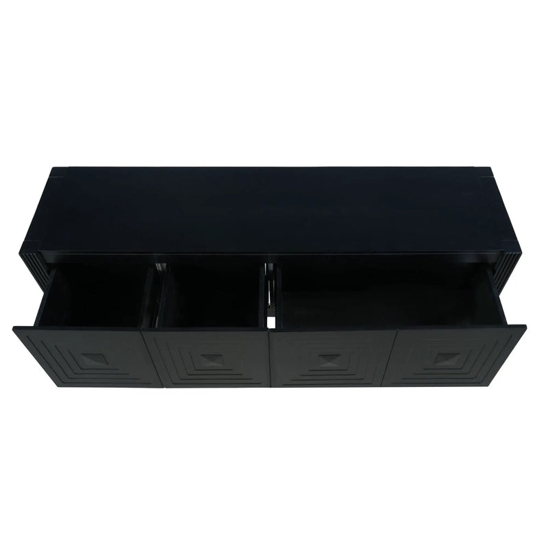 Geometric Carved Console Table With 3 Soft Close Drawers by HouseOfZazla