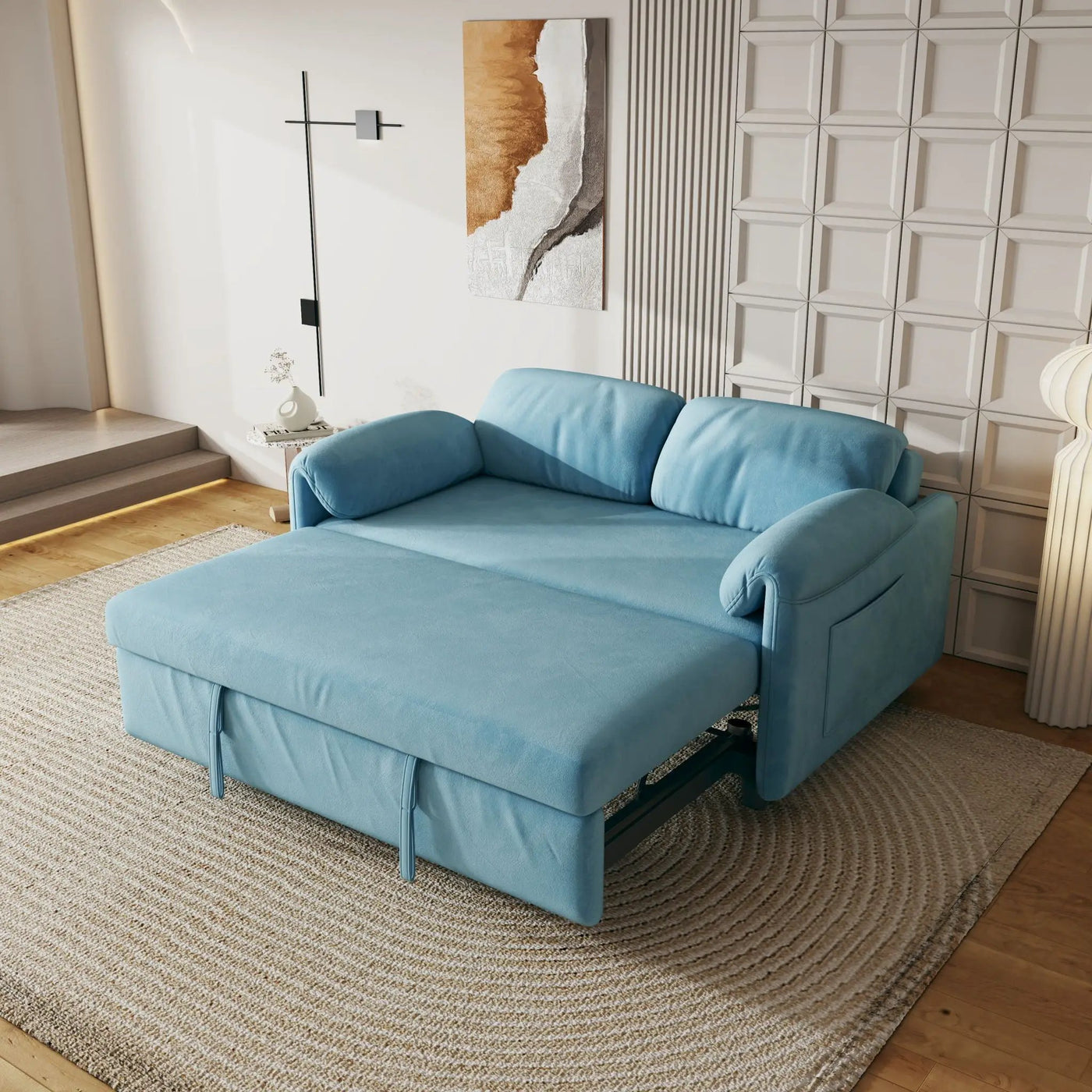 Sofa, Dual Purpose Lounge With Retractable Queen Size Bed by HouseOfZazla
