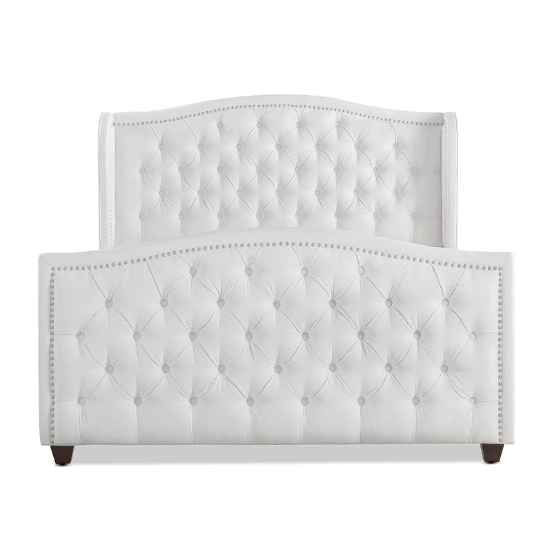 Marcella - Upholstered Shelter Headboard Bed Set by HouseOfZazla