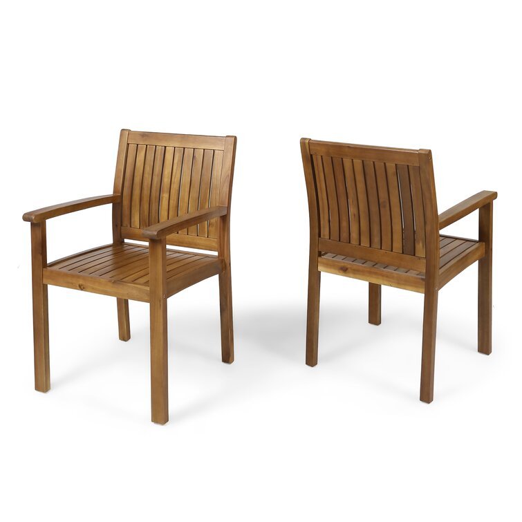 7 Pieces Acacia Wood Outdoor Dining Set – Modern Style by HouseOfZazla