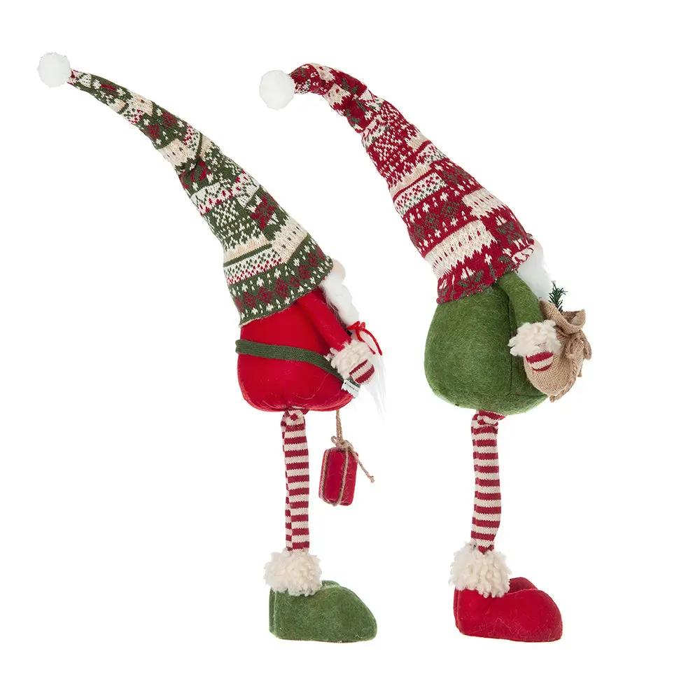 Set of 2 Fabric Standing Holiday Gnomes by HouseOfZazla