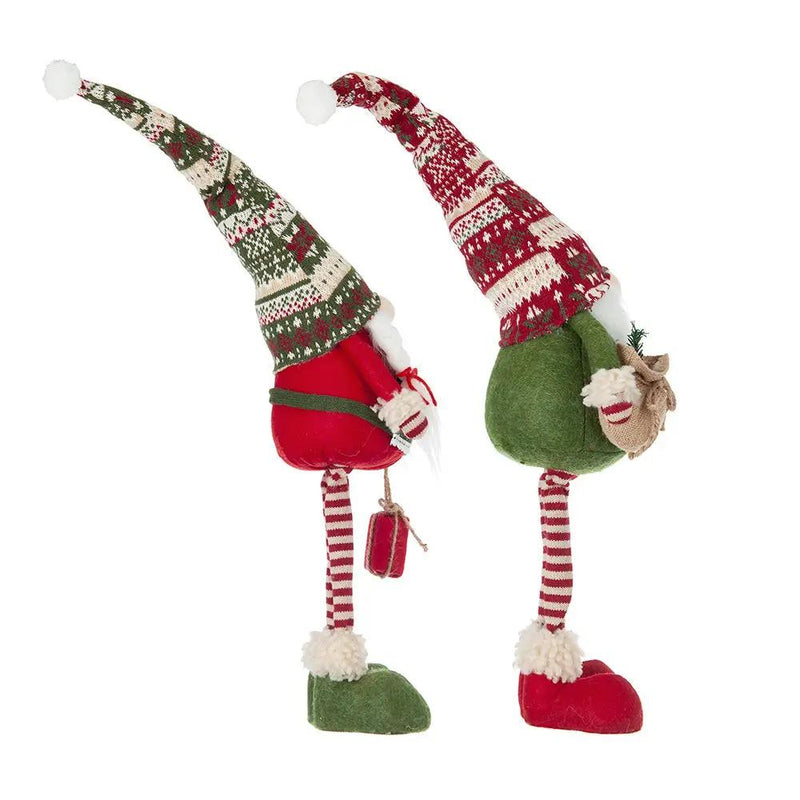 Set of 2 Fabric Standing Holiday Gnomes by HouseOfZazla
