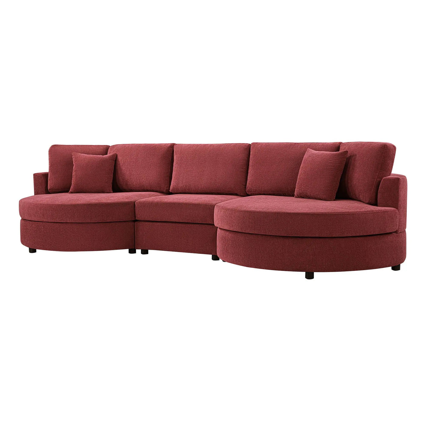 Modern 3 Seater Upholstered Sofa With Curved Design by HouseOfZazla