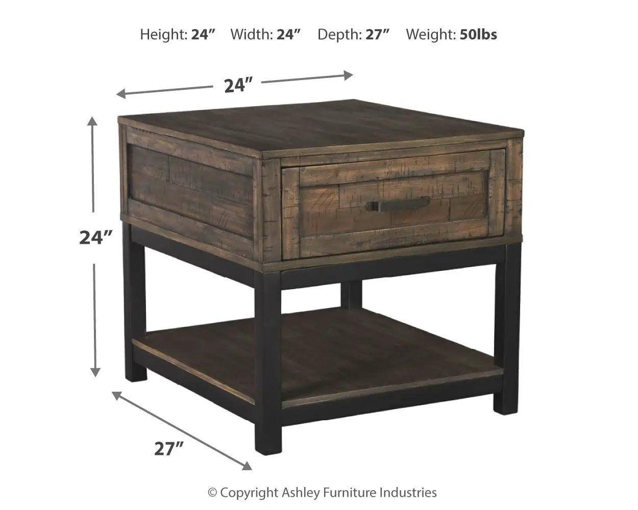 Johurst - Rectangular End Table - Grayish Brown by Unique Piece Furniture