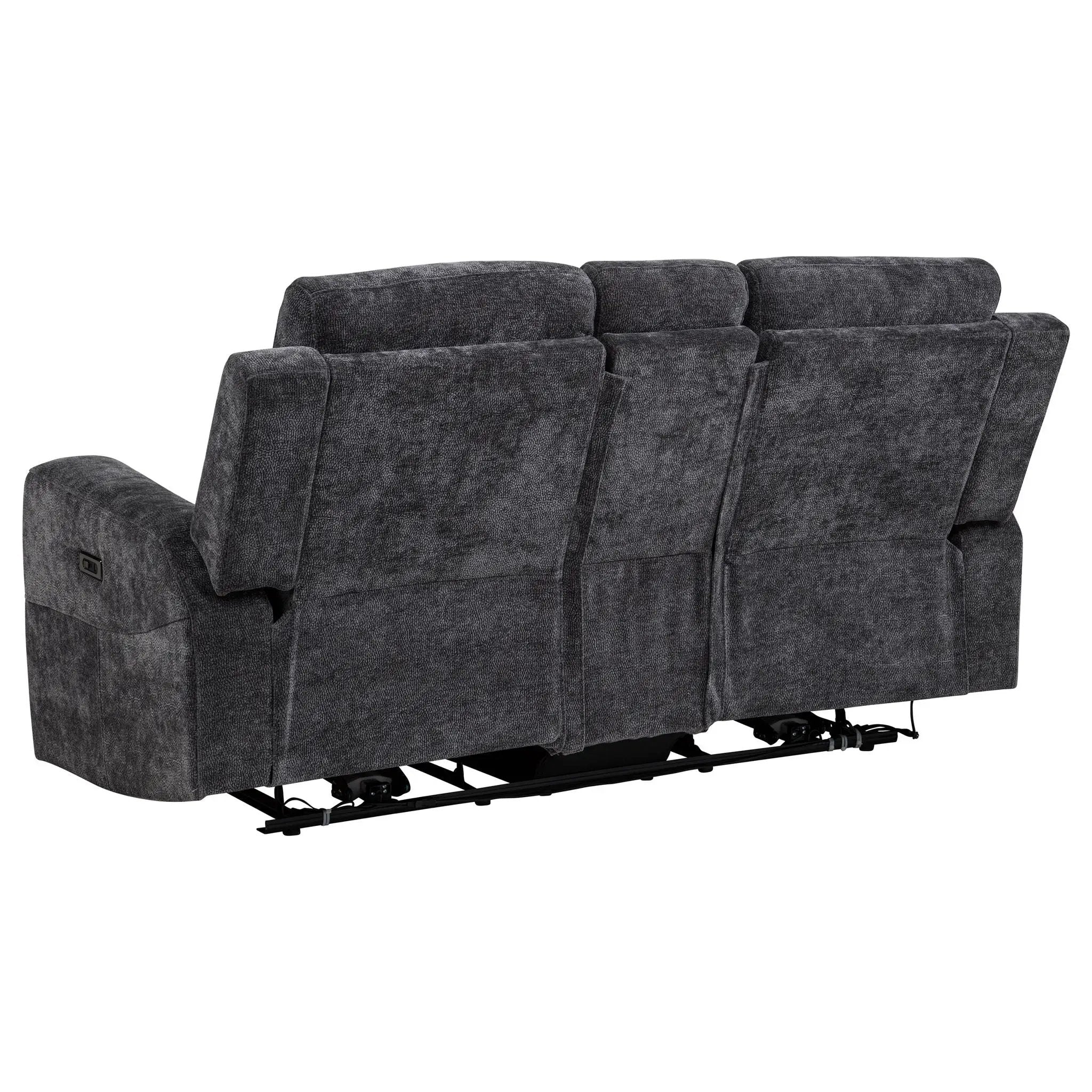 Kennett Chenille Upholstered Power Reclining Loveseat Grey by Unique Piece Furniture