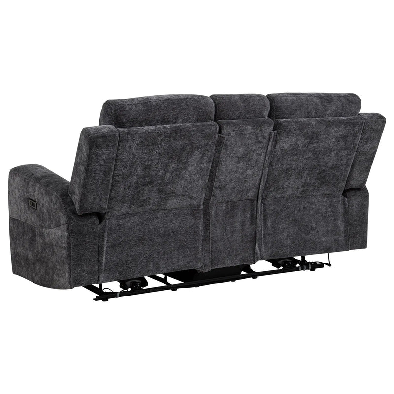Kennett Chenille Upholstered Power Reclining Loveseat Grey by Unique Piece Furniture
