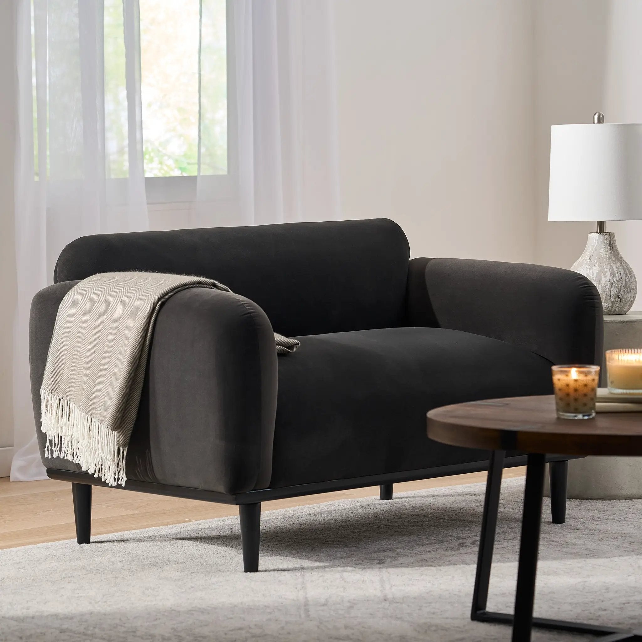 Loveseat Sofa - 50" Dark by HouseOfZazla