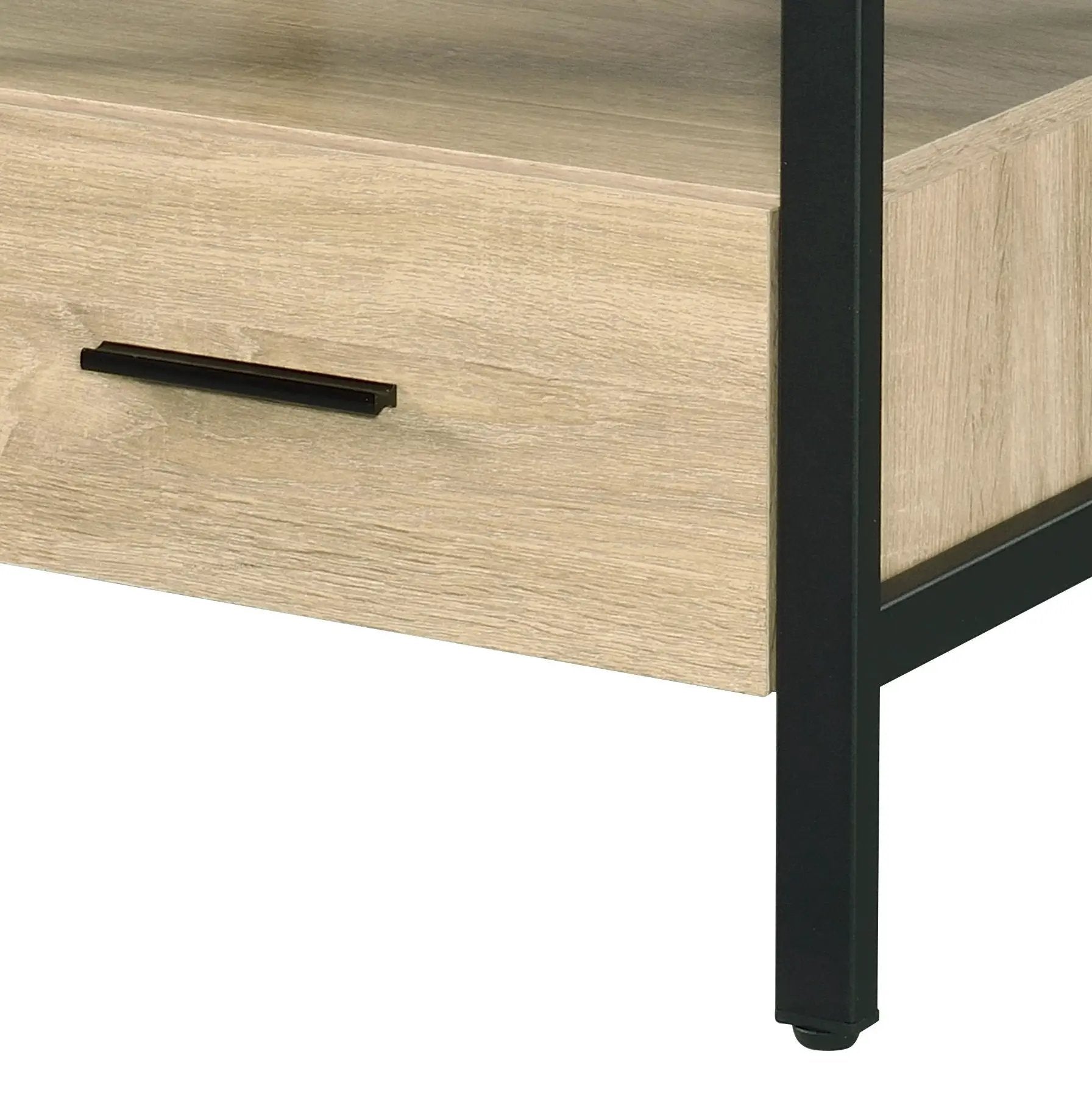 Oak Finish Nightstand with 1 Drawer and 1 Shelf by HouseOfZazla