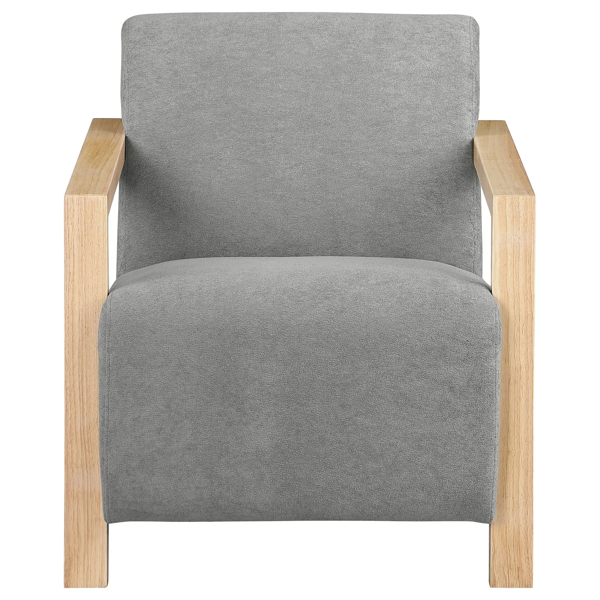 Diego Upholstered Accent Arm Chair with Wood Arms Grey by Unique Piece Furniture