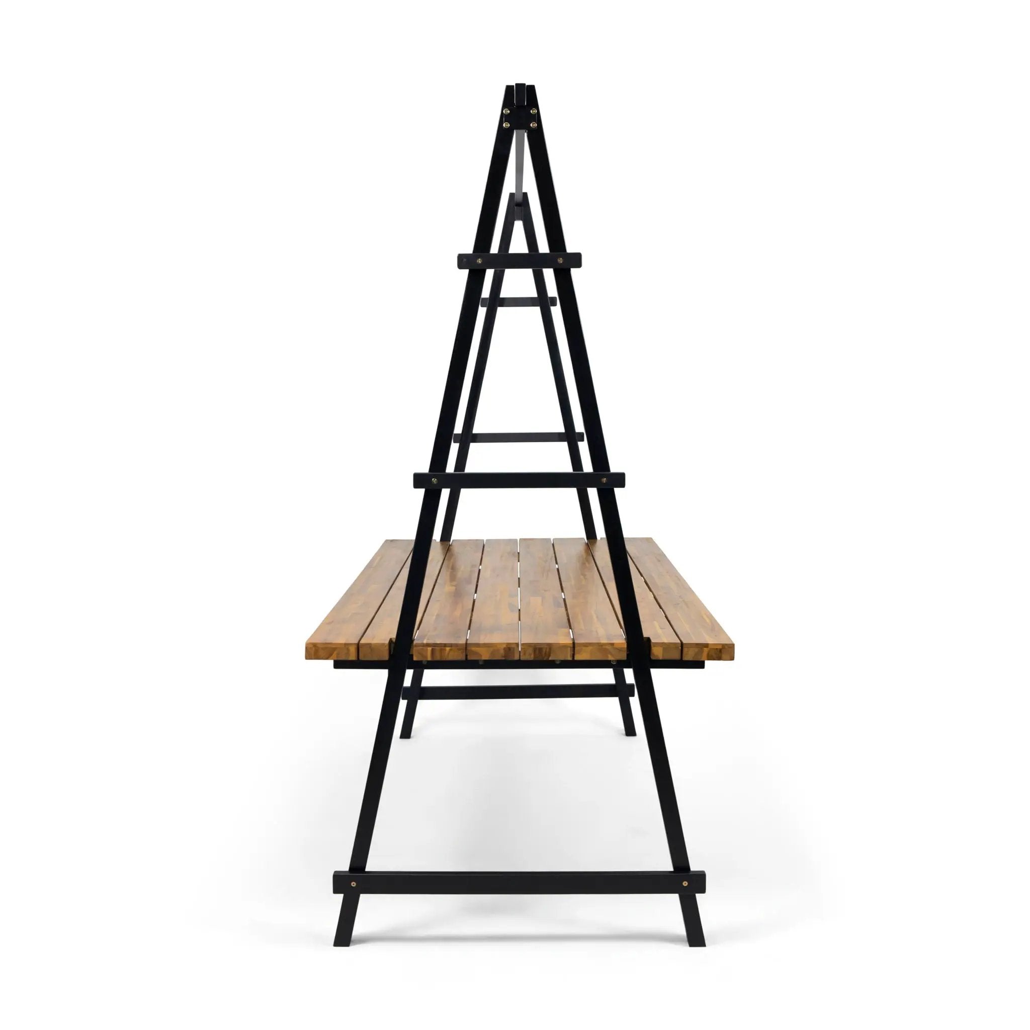 Huckleberry - Acacia Wood Outdoor Dining Table with Plant Hanger - Teak by HouseOfZazla