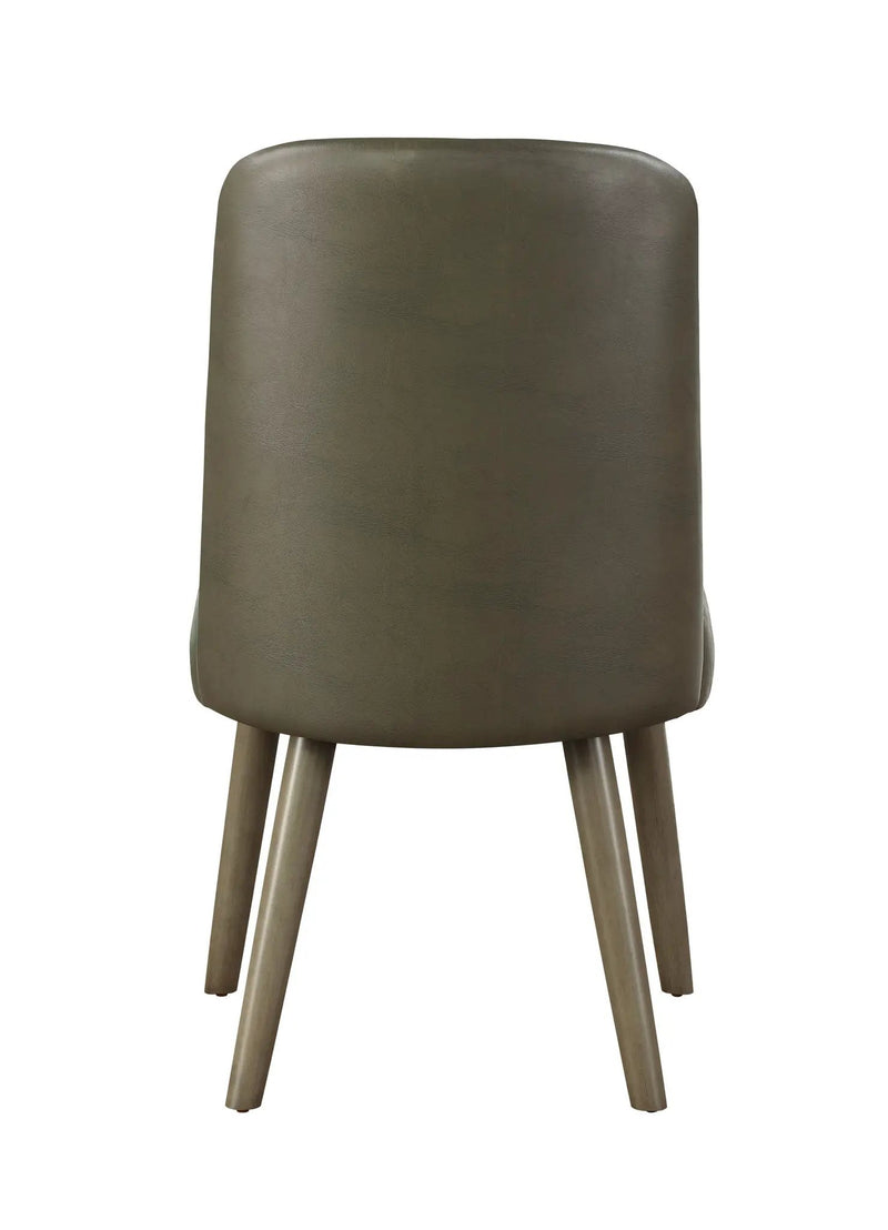 Waylon - Synthetic Leather Side Chair (Set of 2) - Gray / Oak by Unique Piece Furniture