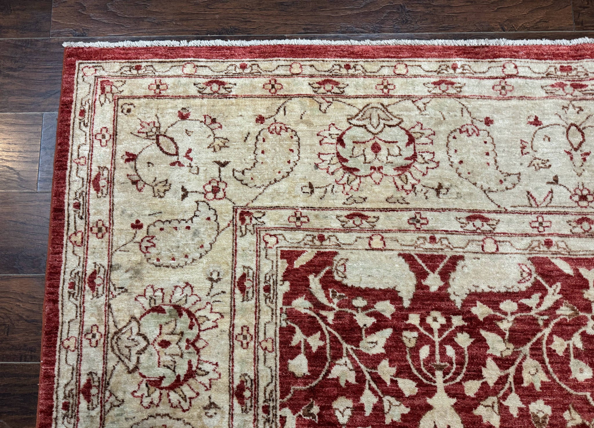 Pakistani Chobi Rug 8x10, Red, Handmade by Jewel Rugs