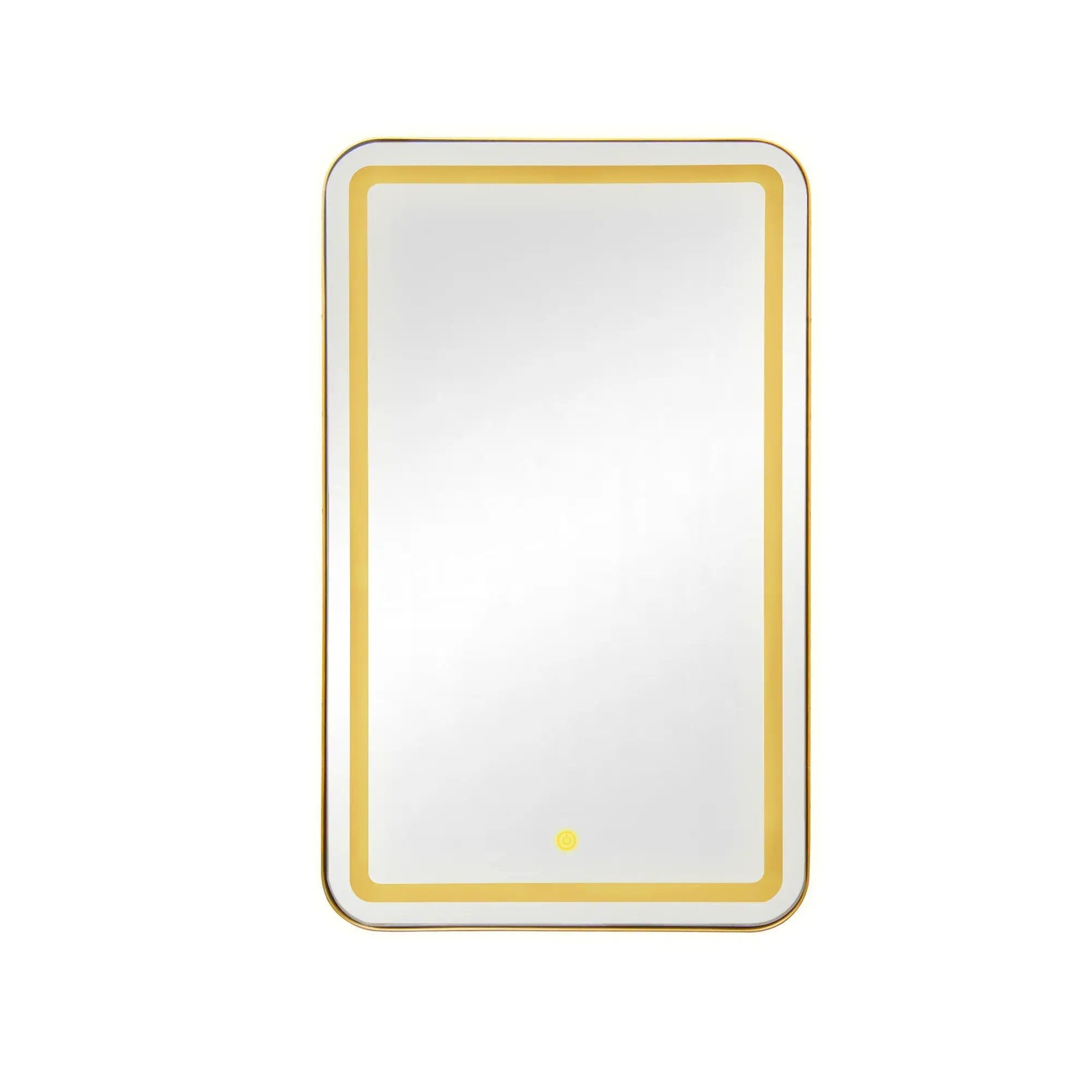 Rectangle Medicine Cabinet Mirror Bathroom Mirror With Storage Wall Mounted Medicine Mirror Cabinet With LED - Gold by HouseOfZazla