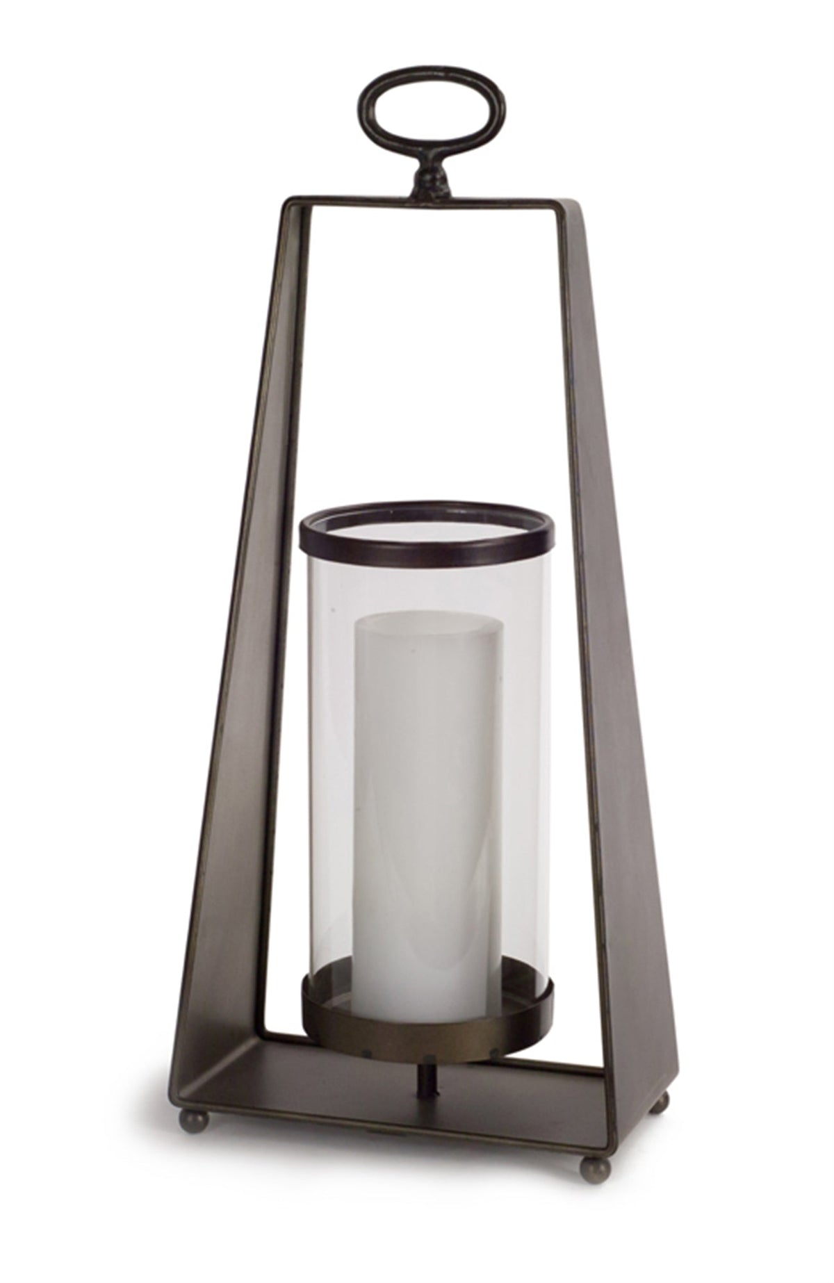 Glass candle holder in tapered metal stand (set of 2), photo 2 of 2