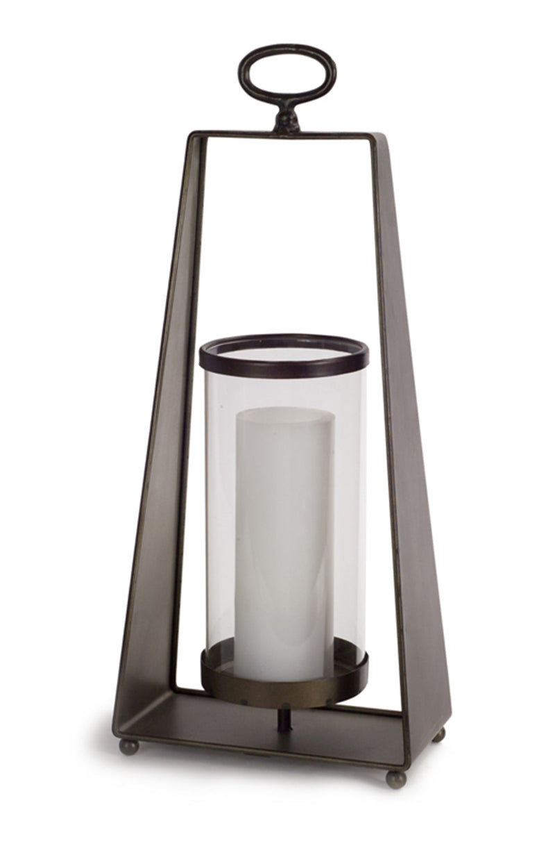 Glass candle holder in tapered metal stand (set of 2), photo 2 of 2