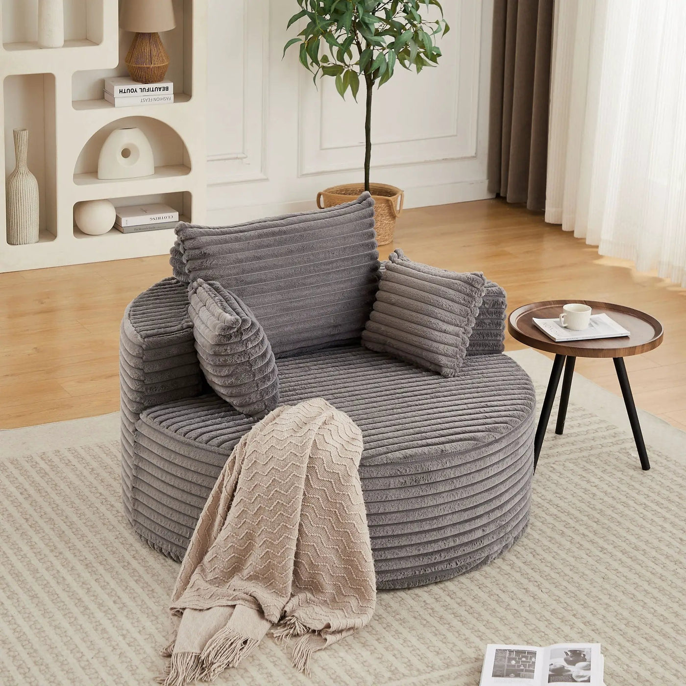 Modern Single Sofa With Backrest Pillow For Living Room by HouseOfZazla