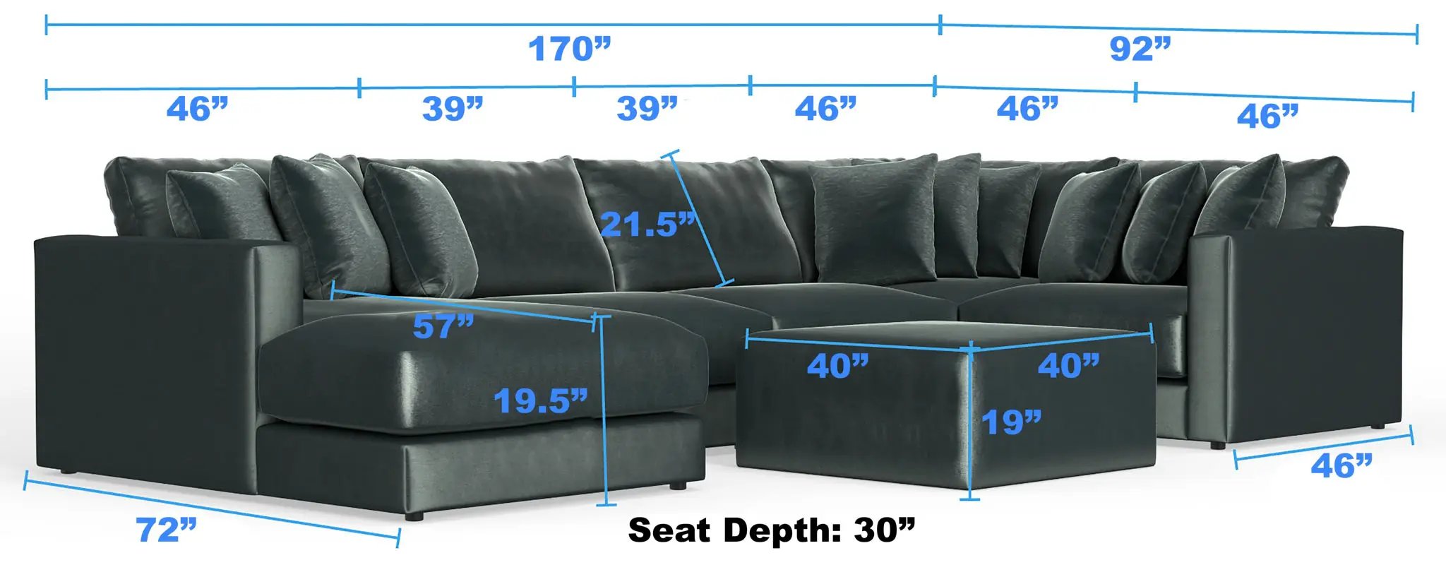 Remington - Modular Sofa And Cocktail Ottoman by Unique Piece Furniture