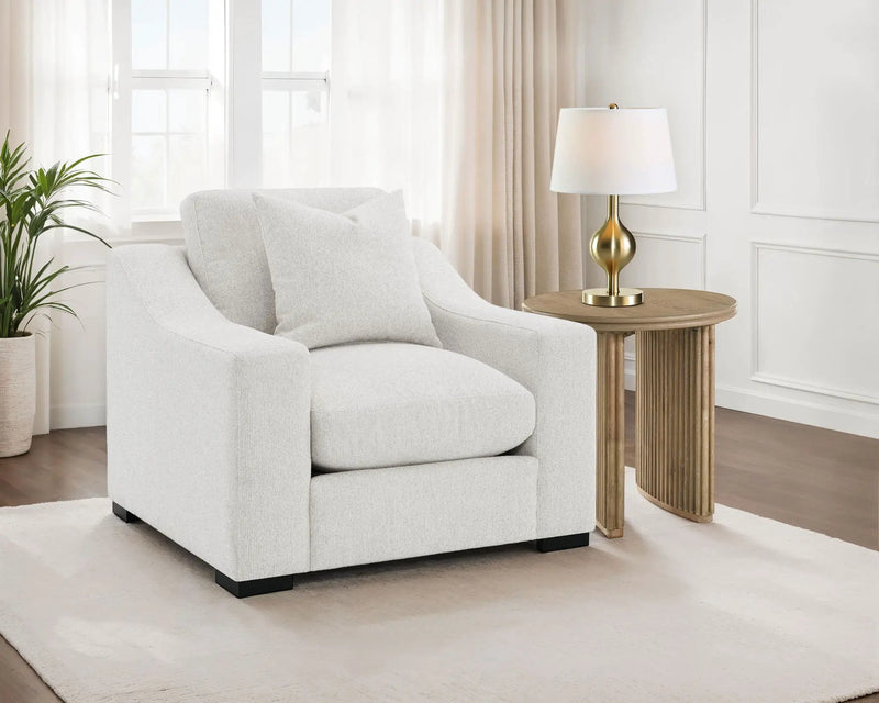 Ashlyn Fabric Upholstered Track Arm Accent Chair Sand by Unique Piece Furniture