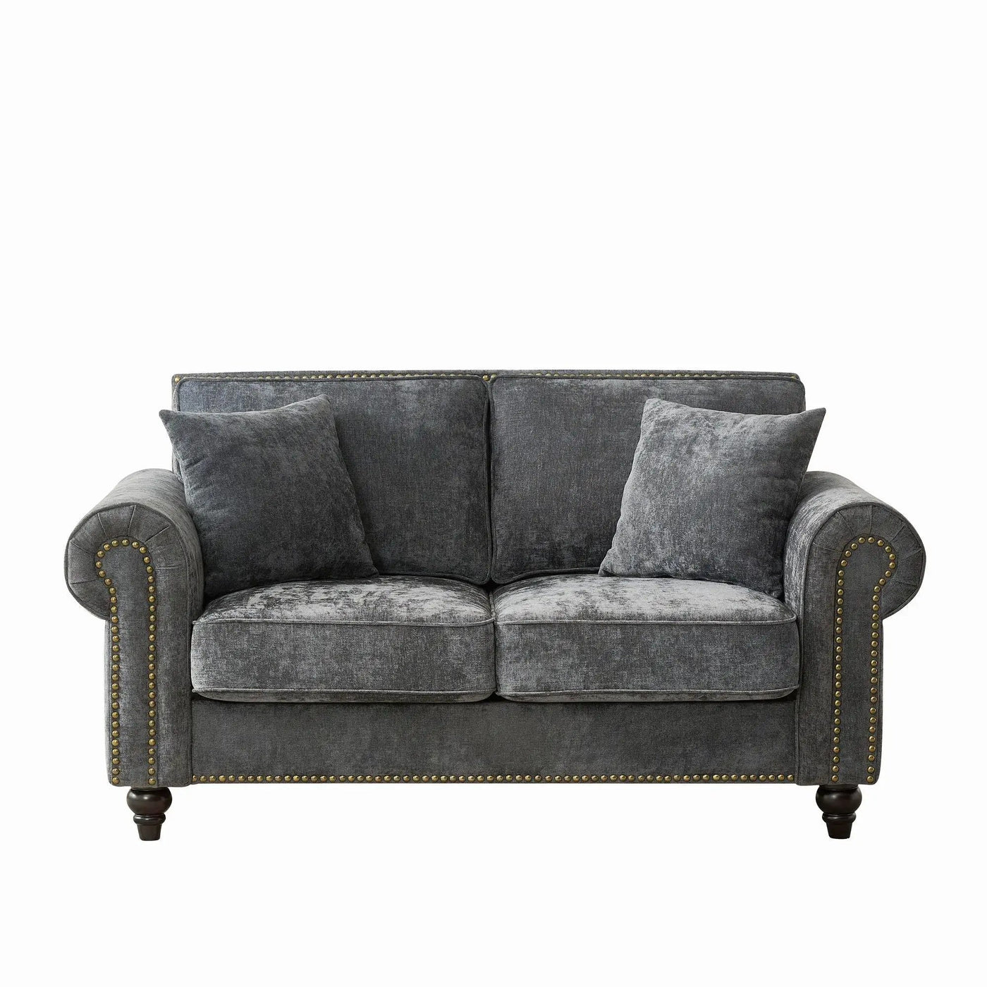2 Seater Sofa With Rolled Arms, Tufted Upholstered Couch by HouseOfZazla