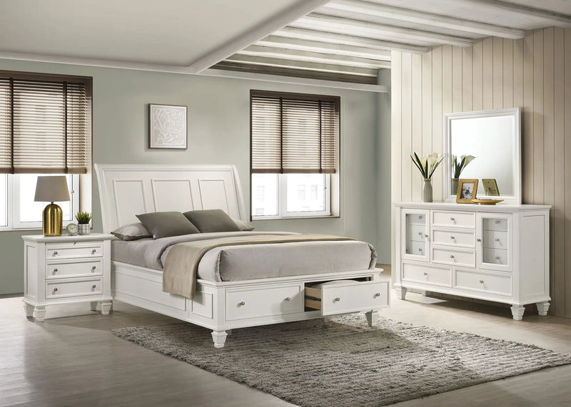 Sandy Beach 4-piece Queen Bedroom Set Cream White by Unique Piece Furniture