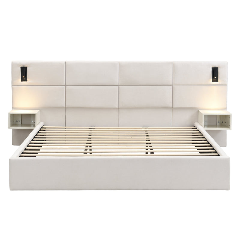 Soft, Comfortable, Luxurious Upholstered Smart Bed with Reading Light - King, photo 6 of 10