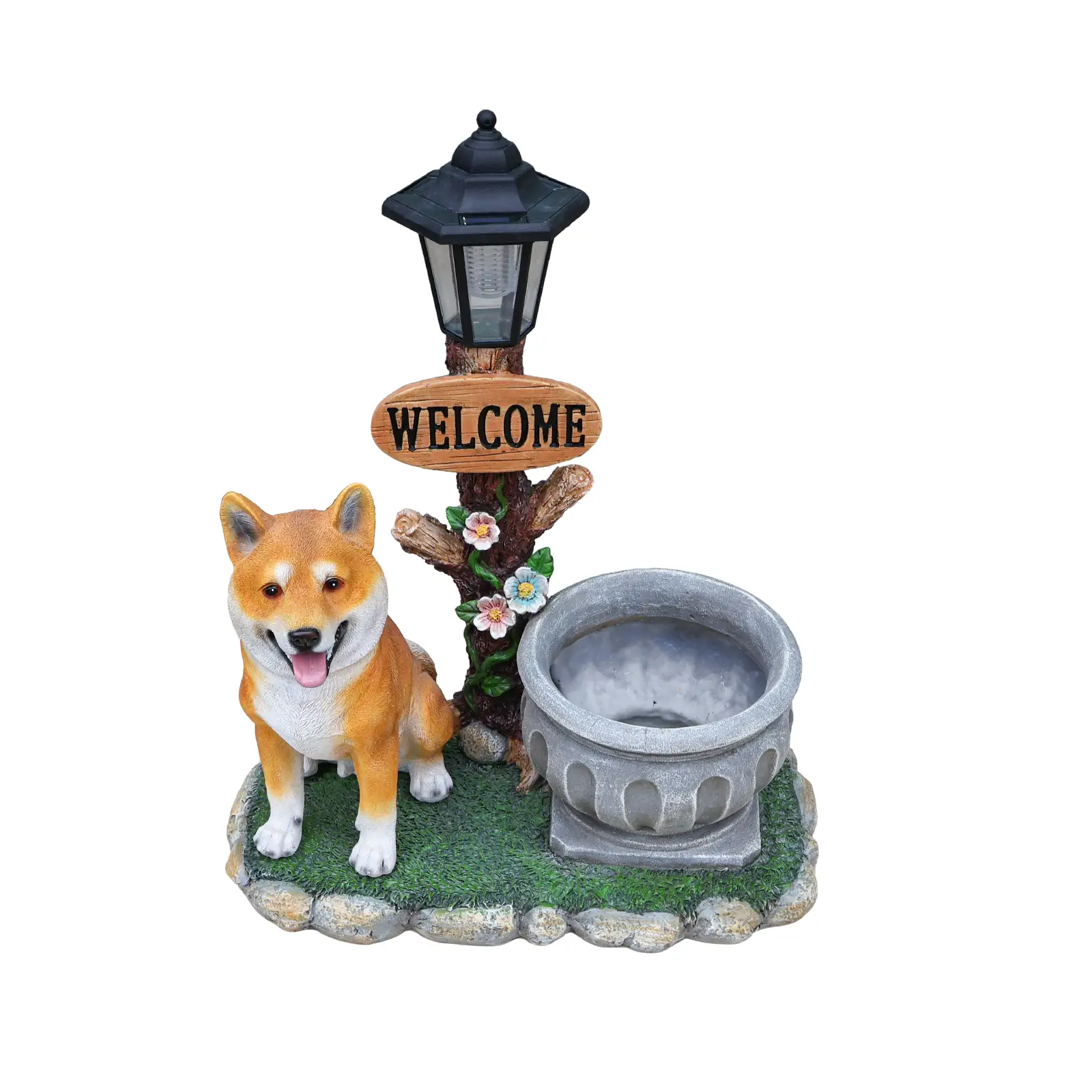 Sitting Akita Dog Planter Garden Decor by HouseOfZazla