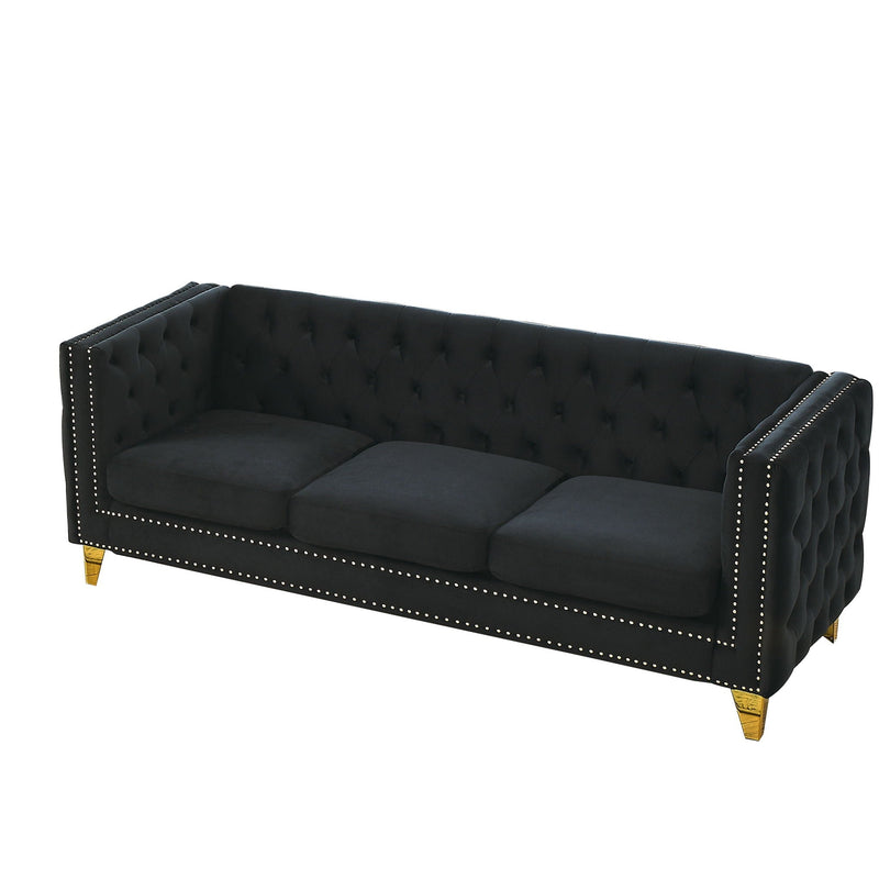Modern Sofa With Button Tufting, Upholstered Couch For Living Room by HouseOfZazla
