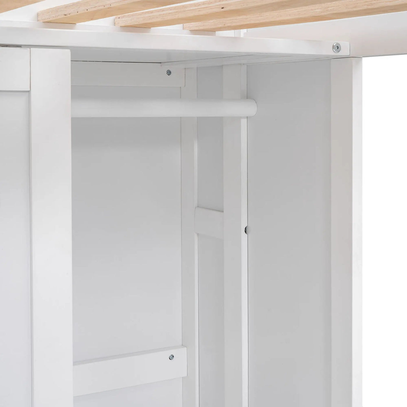 Loft Bed With Built In Desk, Storage Shelves, And Wardrobe by HouseOfZazla