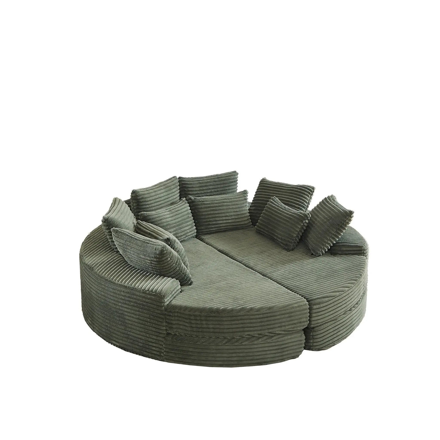 Round Oversized Sofa Bed With 5 Throw Pillows by HouseOfZazla
