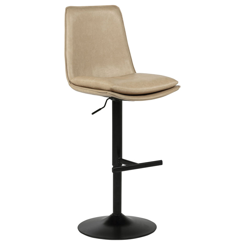 Eldridge Faux Leather Upholstered Adjustable Bar Stool Tan by Unique Piece Furniture