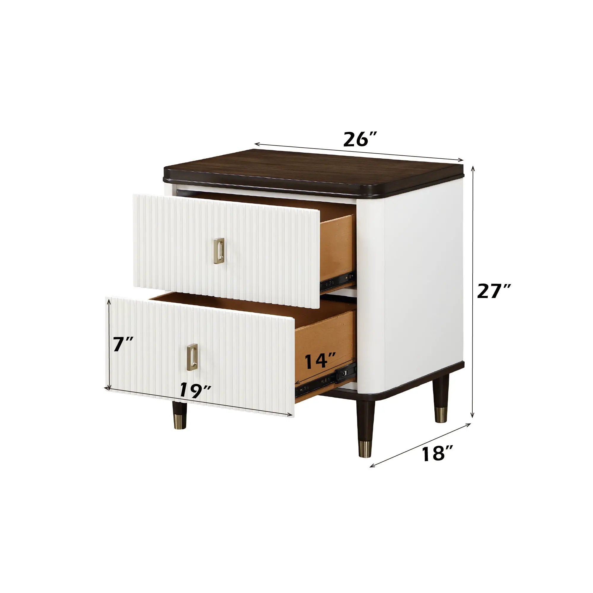 Carena - 5 Piece Bedroom Set (Eastern King Dresser Chest Mirror Nightstand) - Brown / Light Gray / White by Unique Piece Furniture