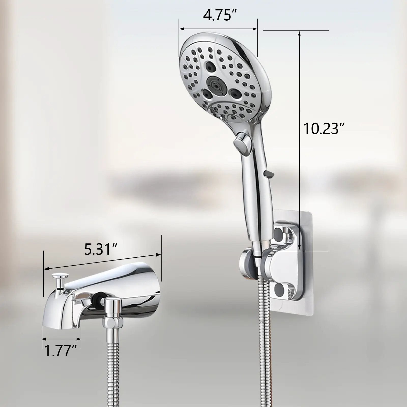 Lift-Up Diverter Bathtub Faucet with 6 Settings Handheld Shower by HouseOfZazla