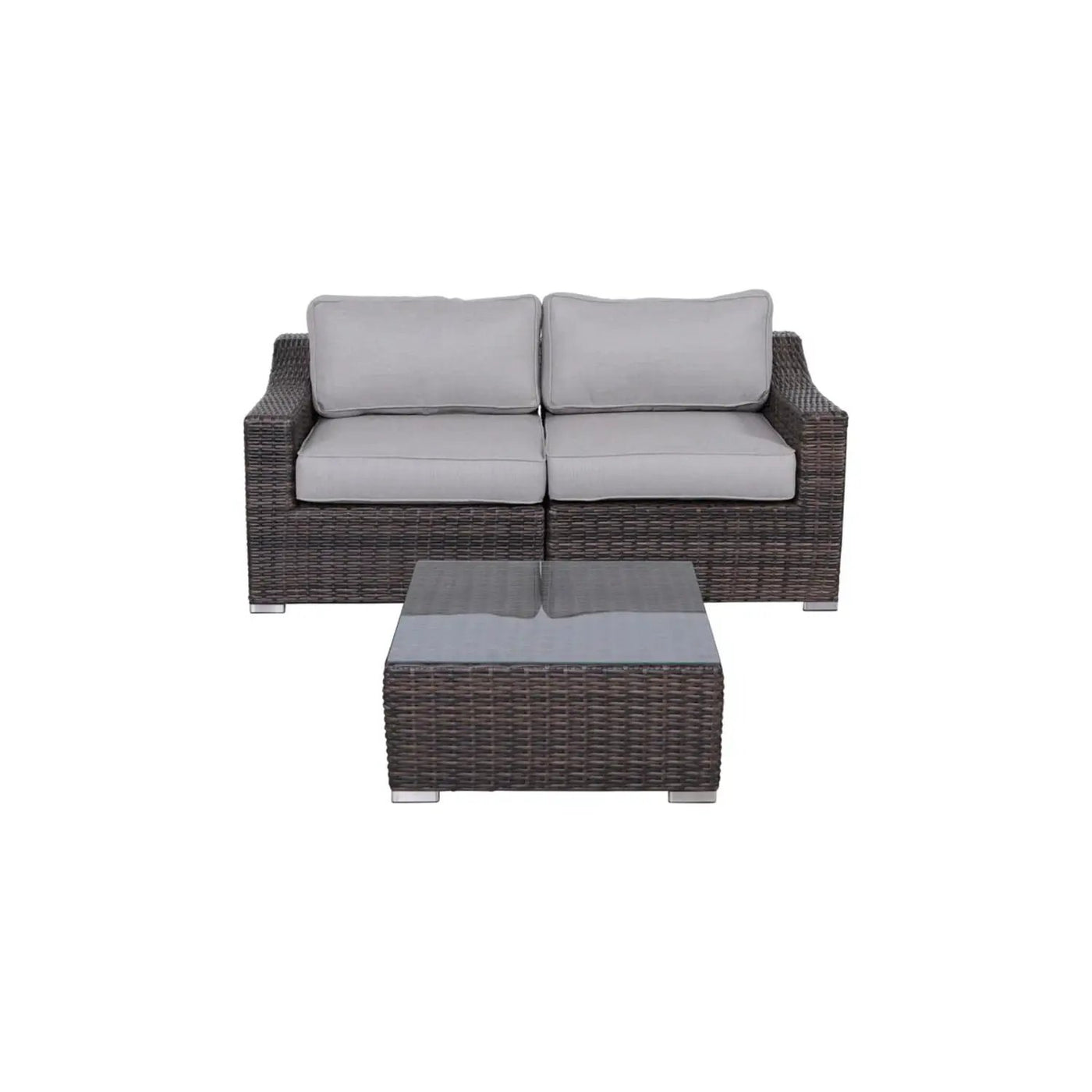 Outdoor Wicker Conversation Set With Cushions, All Weather by HouseOfZazla