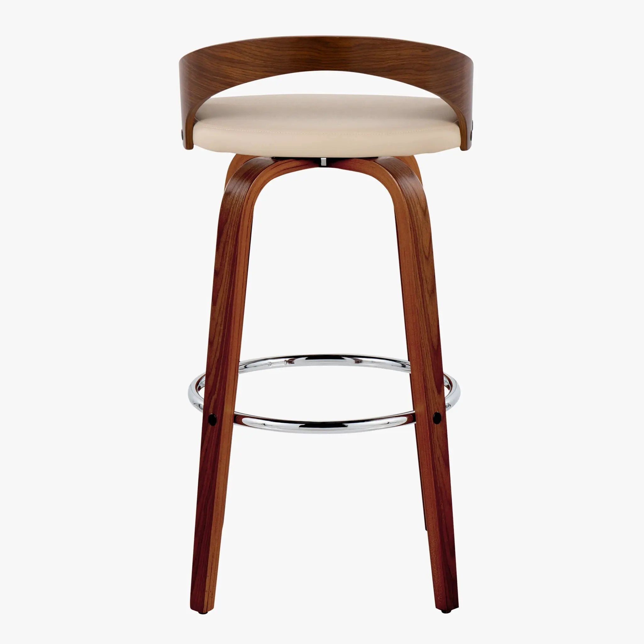 Grotto - Contemporary Fixed Height Barstool With Swivel With Round Footrest (Set of 2) by Unique Piece Furniture