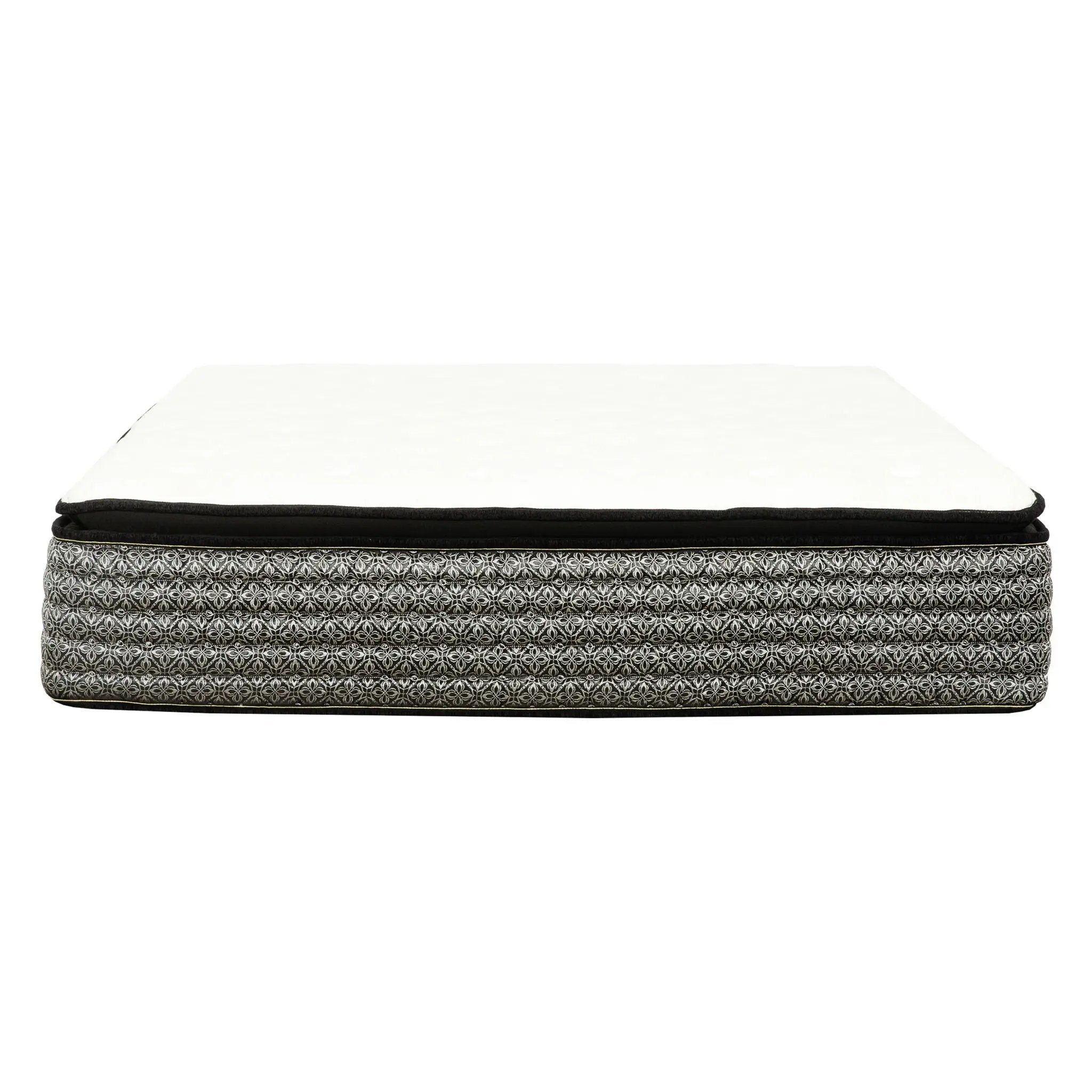 14" Premium Hybrid Mattress In A Box Plush Gel Memory Foam Top With Cooling Technology - Gray / White - Queen by HouseOfZazla